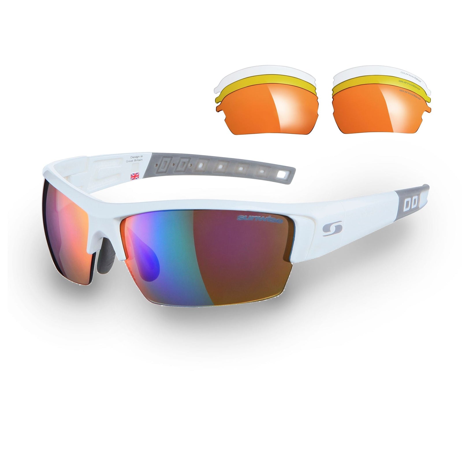 Lunettes de soleil Atlanta Sports avec verres interchangeables - Blanc